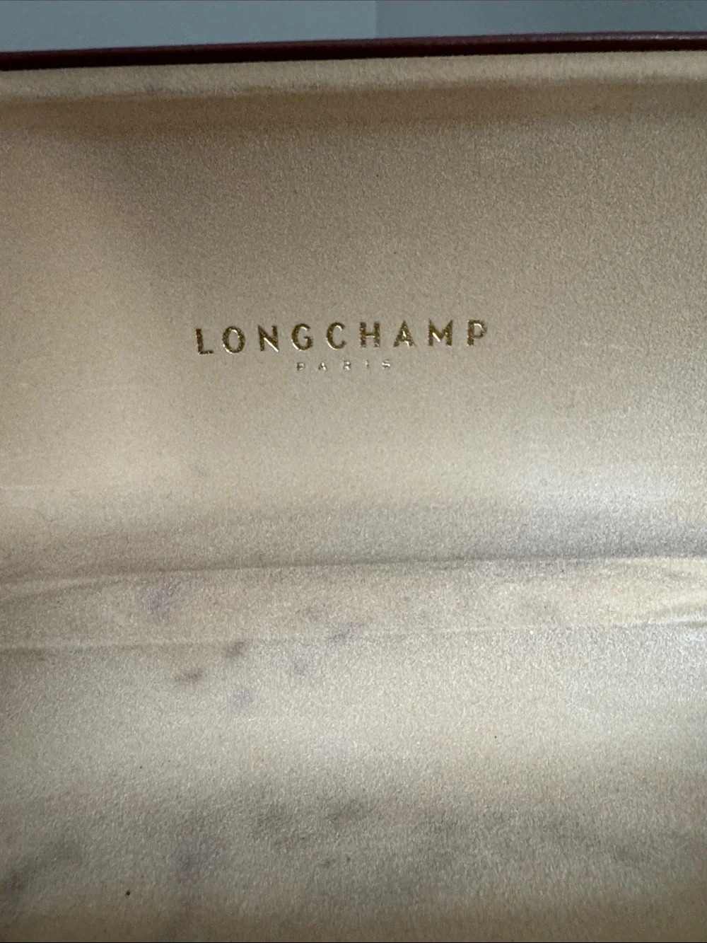 Longchamp Tan Brown Leather Eyewear Case